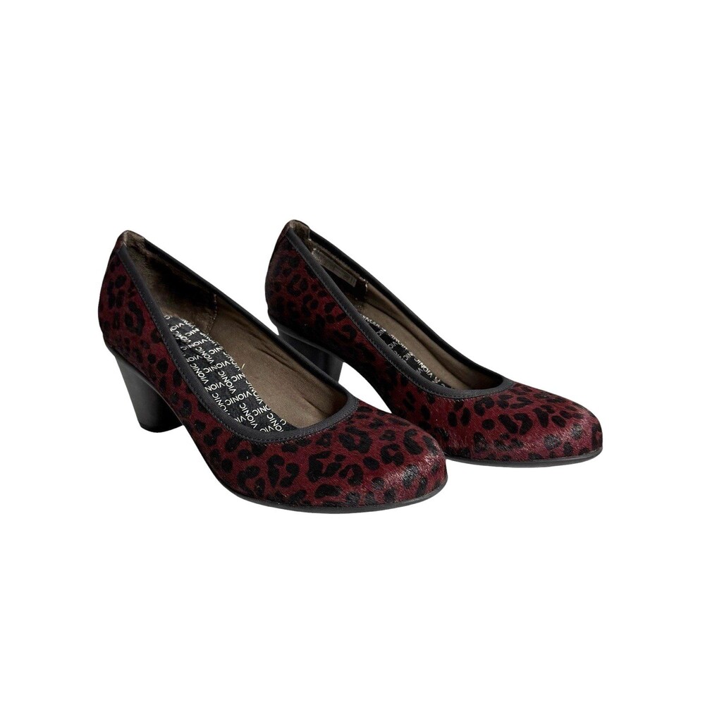 Vionic Orthaheel Mabrey Pump Wine Leopard Size 8.5